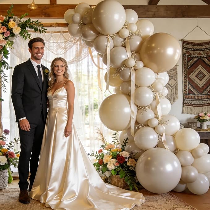 110pcs Sand White Balloon 12 inch, Sand white Latex Balloons - Image 4