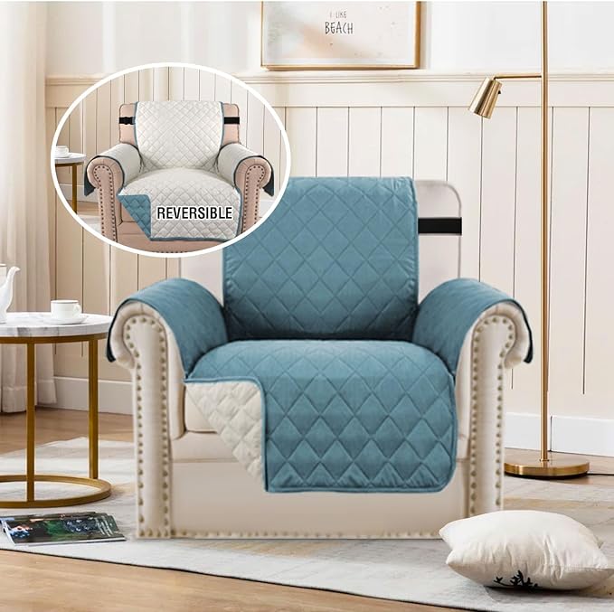 H.VERSAILTEX Reversible Chair Sofa Slipcover Water Repellent Chair Cover Non - Image 3