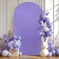 6.6FT Lavender Arch Backdrop Cover - Polyester Fitted Wedding Arch Stand Covers Round Top Chiara Arch Backdrop Cover for Birthday Party Banquet Photo Background Decoration