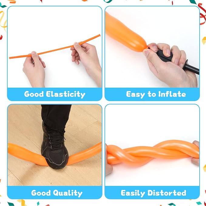 RUBFAC 100pcs 260 Balloons, for Animals modeling, Skinny Latex Twisting - Image 3