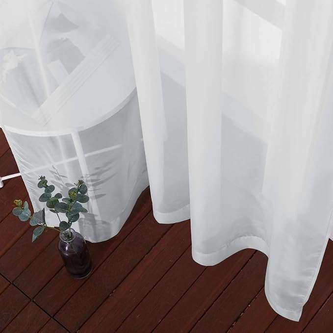 NICETOWN Bedroom Sheer Curtains Light Gray - Image 4