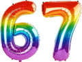 40 Inch Number 67 Balloons for 67th Birthday Party Decorations, 0-100 Rainbow by FOBELEC