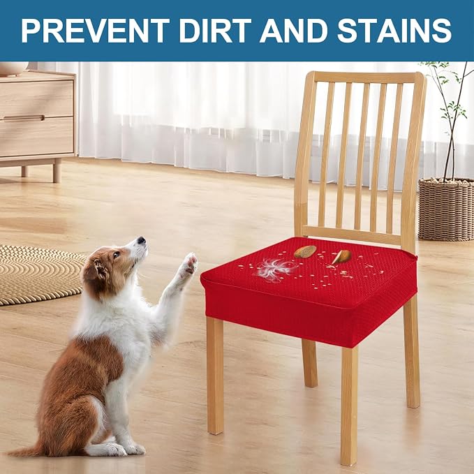 Smiry Waterproof Seat Covers for Dining Room Chairs, No Rear Covers | Stretch - Image 6