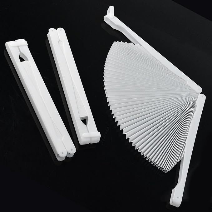 36 Pack Folding Paper Fans Round Shape Handheld Fans Plastic Handle Wedding - Image 4