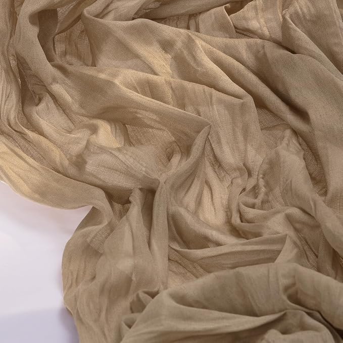 Cheesecloth Table Runner Summer Boho Wedding Birthday Party Home Decor | Nude - Image 3