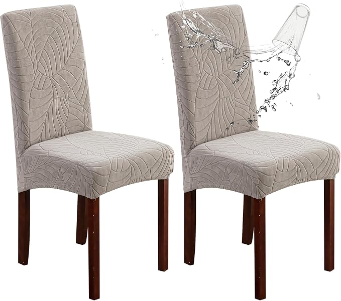 Waterproof Dining Chair Covers Set of 2 Parsons Chair Slipcovers | Double by Genina
