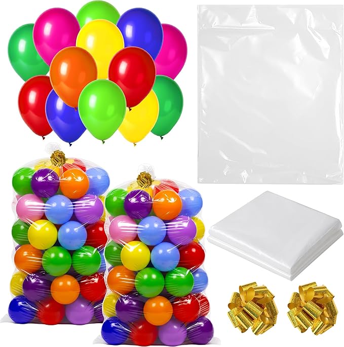 Gejoy 2 Pcs 106''x71''large Balloon Transport Bags 120 Pcs 12'' Rainbow Party by Gejoy