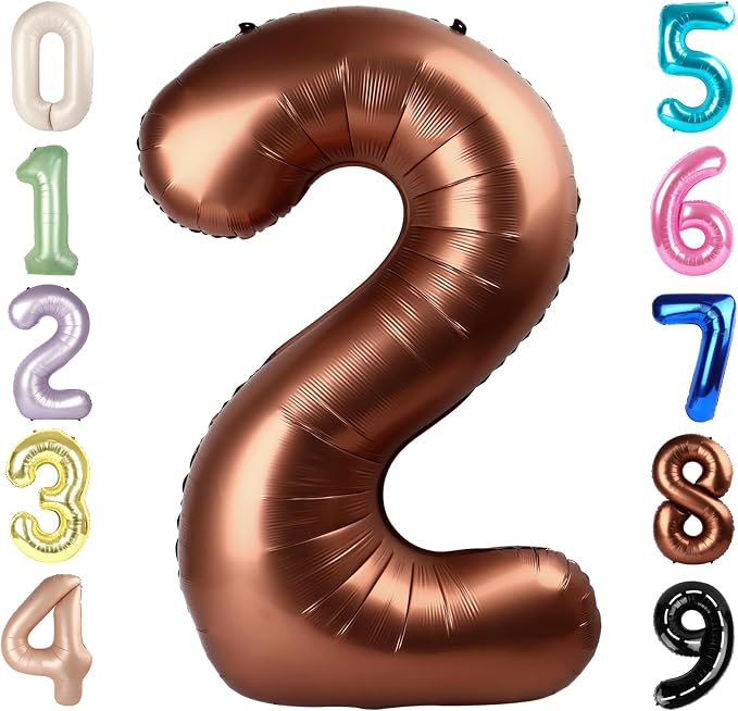 Number Balloons 40 Inch Coffee 2 Balloon by Mluchee