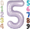 Number 5 Balloons 40 Inch for 5 15 Birthday Decorations, Cream Purple | Jumbo by Mluchee