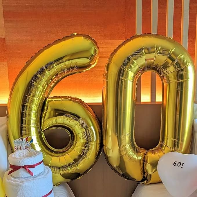 40 inch Gold Number Balloon Giant Foil Helium Balloons Gold Number 6 Balloon - Image 5
