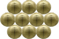 Gold Round Paper Lanterns Chinese Japanese Hanging Ceiling Lanterns 10IN | by BARTHEW