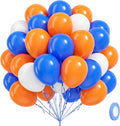 60pcs 12inch Blue and Orange Balloons by Leraqertra
