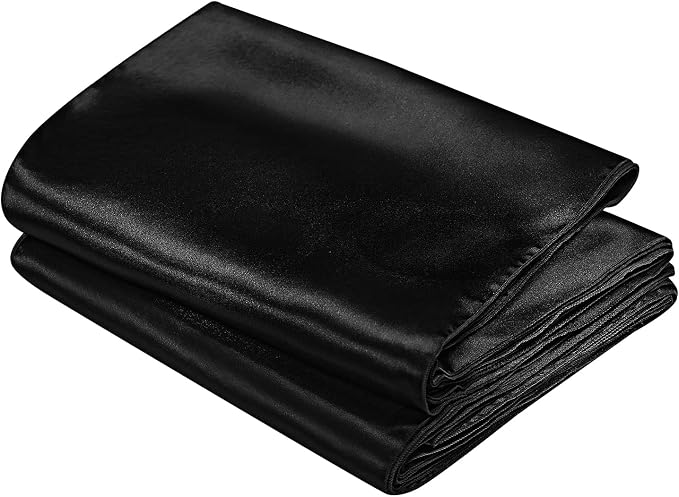 SiinvdaBZX 12 Pcs Black Satin Table Runner 12 x 108 inches Long | Bright Smooth - Image 5