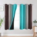 Brown and Teal Ombre Blackout Curtains 45 Inch Length 2 Panels, Full Room by ESTELARTEXTILER