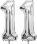 40 Inch Silver 11 Balloons Giant Number 11 Balloons Silver 11 Birthday Balloons by LHOAVWE