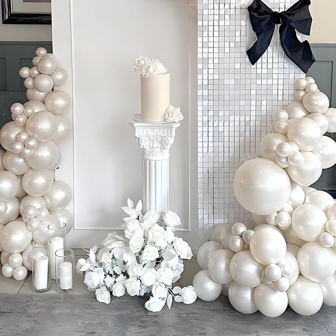 Awenztech 122pcs Pearl White Balloon Arch Kit, 18 12 10 5 inch Pearl White - Image 7