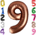 40 Inch Brown Number 9 Balloon Birthday Party Decorations by Hadoife
