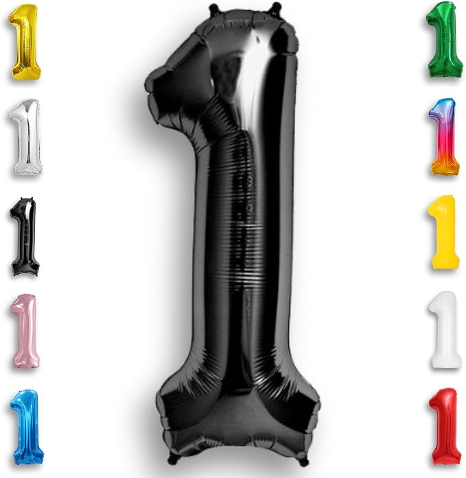 Black Number Balloon 1 Mylar Foil Balloons 40 inch by Unknown