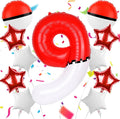40 Inch Red & White Cartoon Themed Theme Number Balloon, Number Block Foil by AXBMM