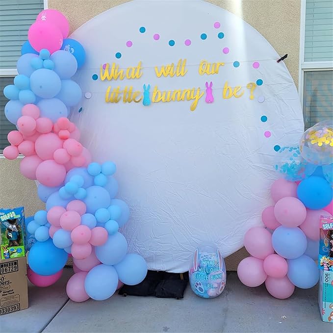 Pink and Blue Balloons Set, 35 Pack Pastel Pale Blue Pink Confetti Latex - Image 5