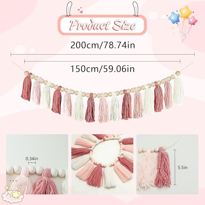 Boho Yarn Tassel Garland - Image 2