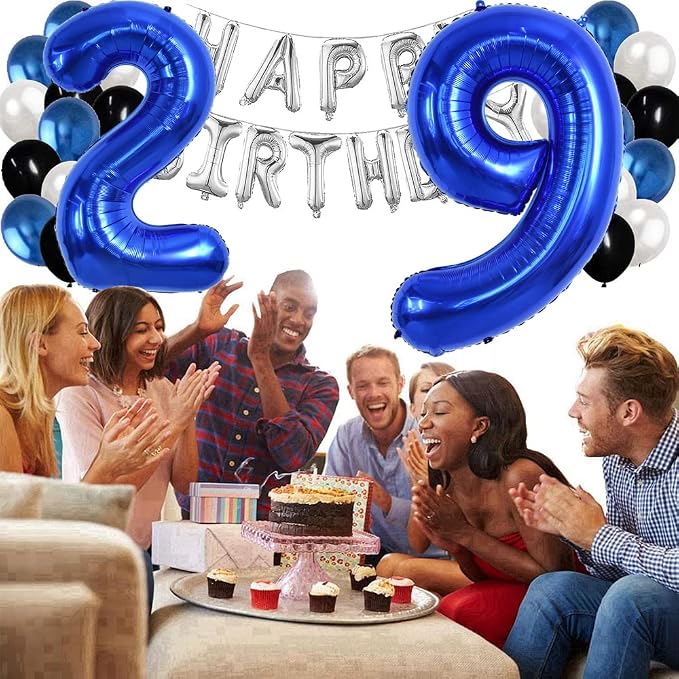 TONIFUL 40 Inch Navy Blue Number 9 Balloons Large Foil 9th Birthday Decor | - Image 3