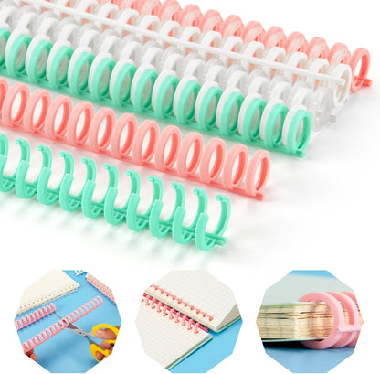 Binding Spines/Coils/Combs Easy to Open Close Adding Pages for Binding Machine Worklion,26pcs，Diameter 1/2"， 30 Ring， Maximum 85 Sheets， Multicolor Trimmable Binding Combs