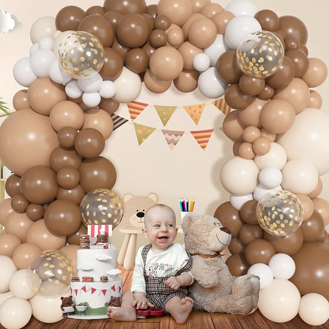157Pcs Brown Balloons Garland Arch Kit Different Size | Beige Nude Neutral - Image 5