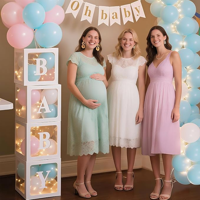 Ledido Baby Boxes with Letters & Balloons & Fairy Lights - Image 5