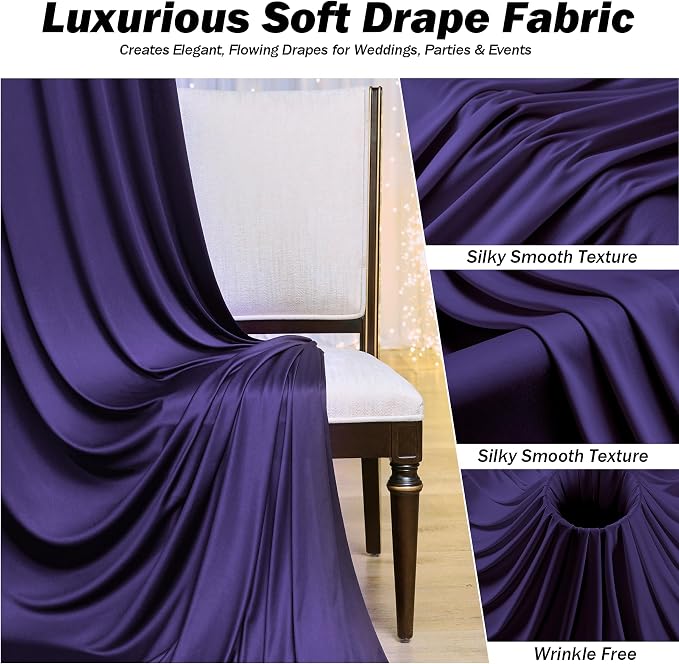50ft×12ft Deep Purple Backdrop Curtains - Image 4