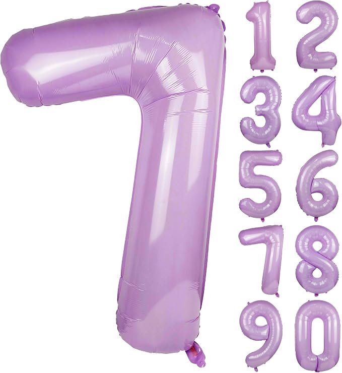 40" Macaron Purple Number 7 Balloons Helium Foil Mylar Balloon Digit 7 | by Exquisitehighqualitypartydecorationstomeetyoureveryneed%EF%BC%81
