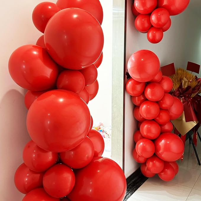 200 Pieces Red Balloon Garland Arch Kit Red Latex Balloons Different Sizes - Image 5