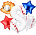 Jenaai Number 8 Baseball Balloons White Red and Blue Baseball Glove Balloons by Jenaai