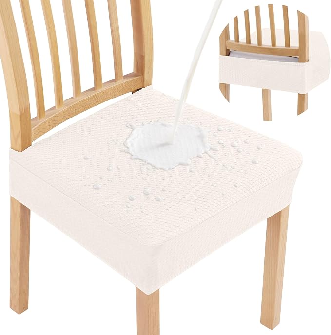 Smiry Waterproof Seat Covers for Dining Room Chairs, No Rear Covers | Stretch by Smiry