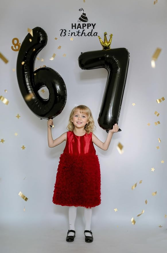 Black Number 0 Balloon with Crown, 40 inch Black Number Balloon 0th Birthday - Image 6