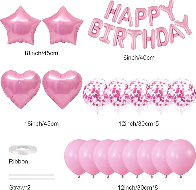 CANREVEL Happy Birthday Banner Decoration + 30pcs Star Balloons, - Image 2