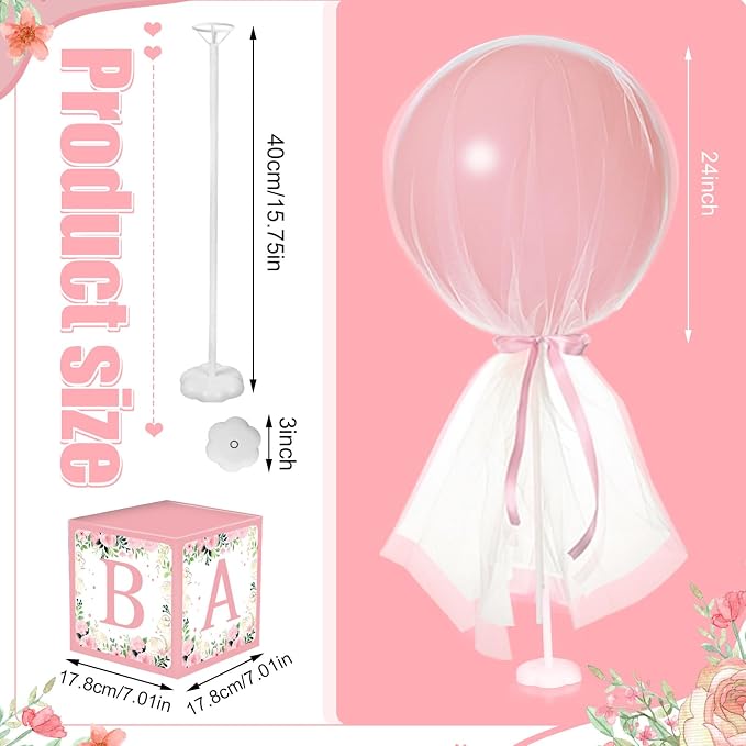 6 Set Pink Brown bear Tulle Tutu Balloon - Image 3