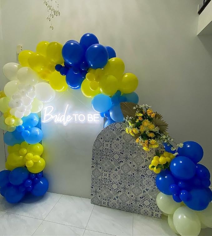 KBZVNAF Blue and Yellow Latex Balloons 60 Pack 12 inch | Royal Blue Yellow - Image 4