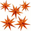 60Pcs Orange Star Balloons Foil Explosion Mylar Balloon 12 Point Spike Ballons by BOMSI