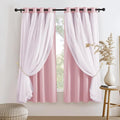 PONY DANCE Short Pink Curtains, 52 W x 63 L, Light Pink by PONYDANCE
