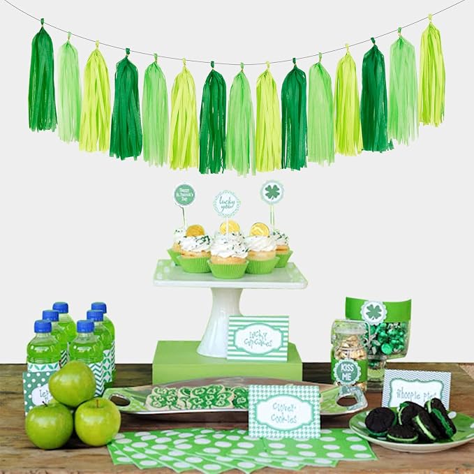 Green Party Decorations Tissue Pom-Poms - Image 6