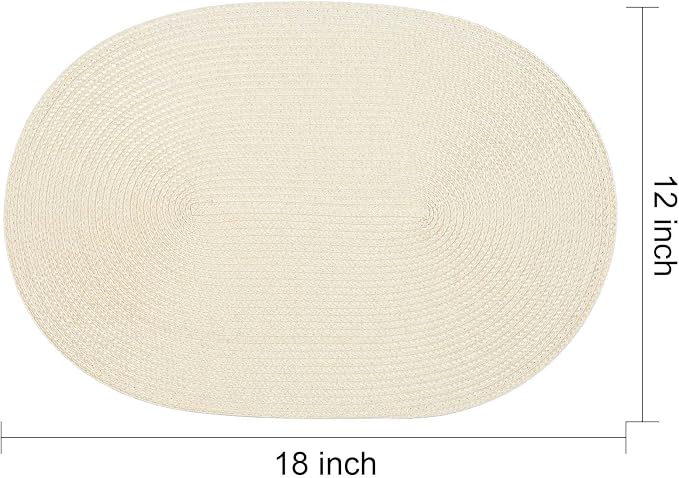 AHHFSMEI Placemats Set of 8 for Dining Table Washable Woven Non-Slip 18x12 - Image 3