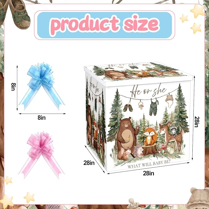 AmazingSpark 28in Giant Gender Reveal Gift Box - Image 2