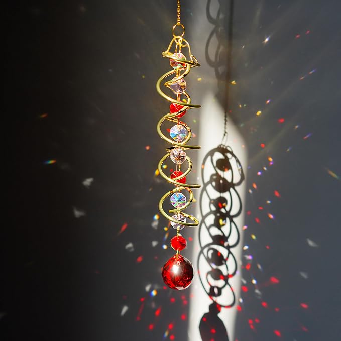 20.5in Crystal Gazing Ball Wind Spinner Suncatcher Garden Decor | Crystal - Image 2