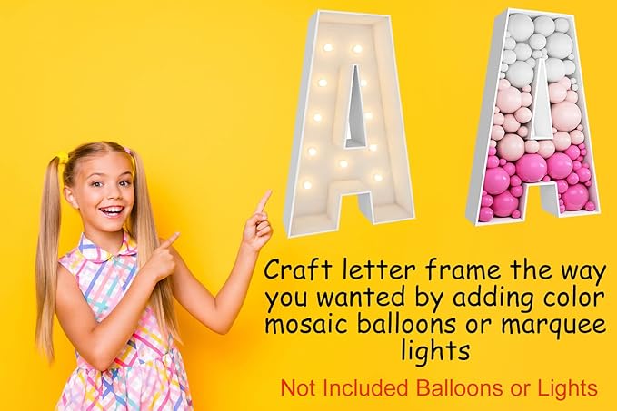 3FT Tall Mosaic Balloon Frame Big Marquee Light Up Letters DIY Kit - Image 5