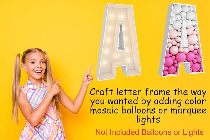 3FT Tall Mosaic Balloon Frame Letters Big Marquee Light Up LettersDIY Kit - Image 5