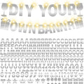 175Pcs DIY Glitter Customizable Banner Kit Happy Birthday Letters Banner Winter by WELITTCON