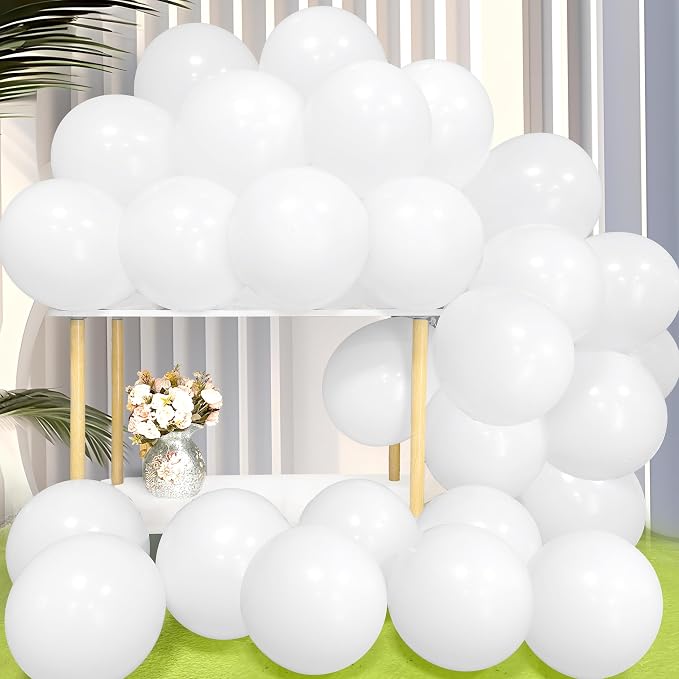 Firomi Matte White Balloons 12-inch 100 Pack Big Thicken | Helium, Round after by Firomi