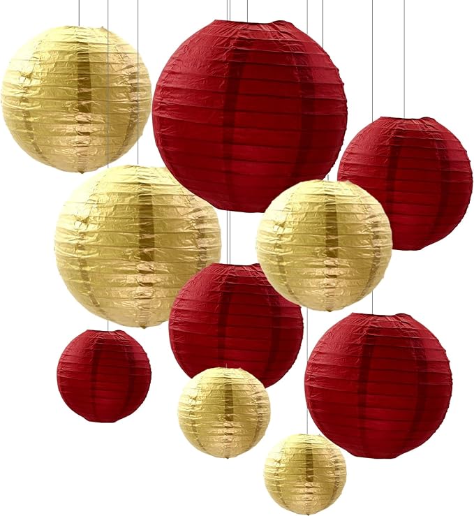 ZOOYOO 10Pcs Paper Lanterns, Valentine's Day Party Fall Garden Home Decor by ZOOYOO