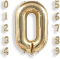 AULE 40 Inch Light Gold 0 Balloon Number Foil 0-9 Birthday Big Numbers | by AULE